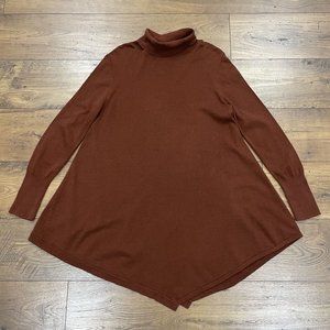 Peruvian Connection Top Women Large Marmont Tunic Pima Cotton Cayenne Asymmetric